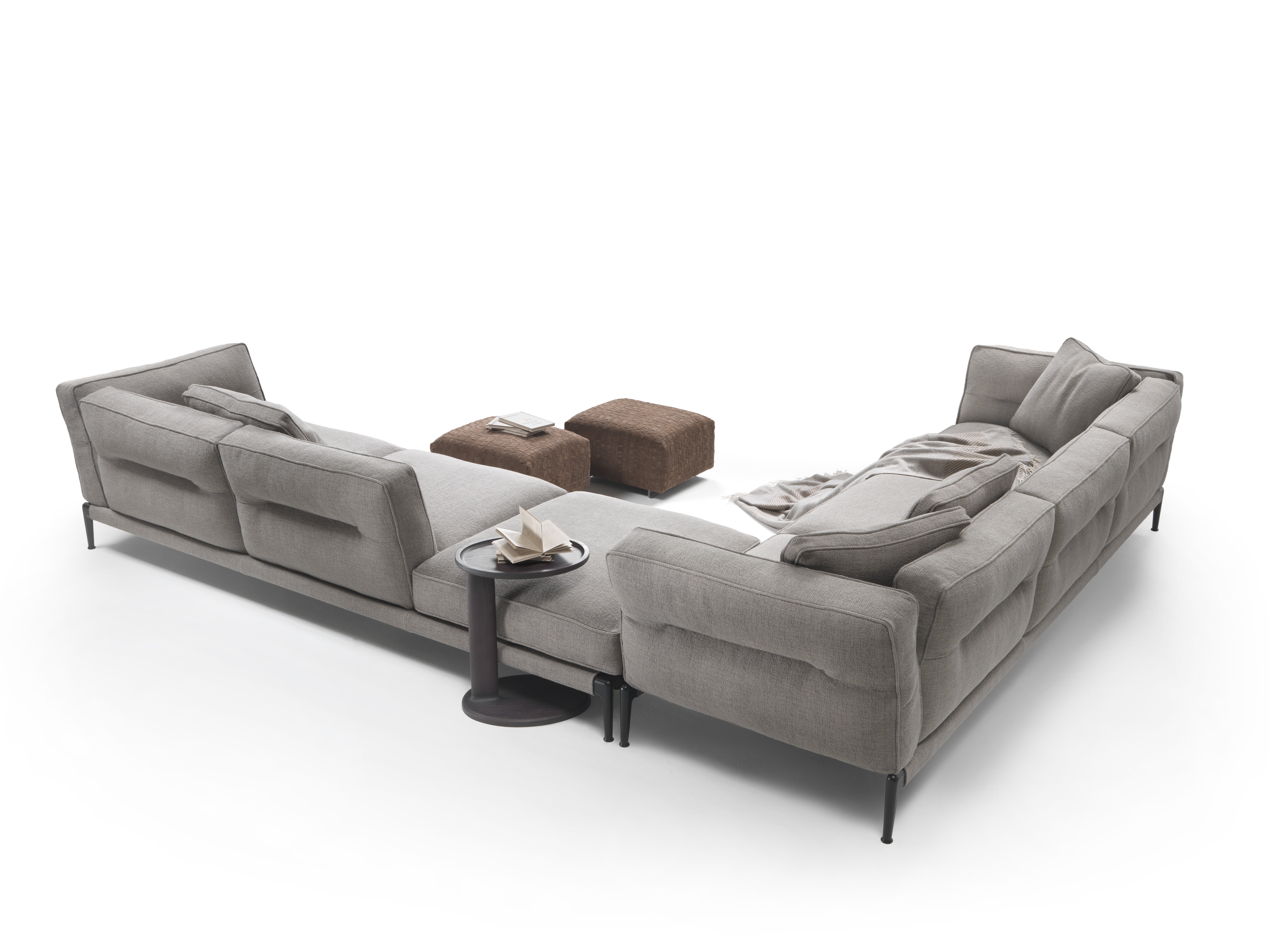 Flexform Adda hoekbank in stof achterkant