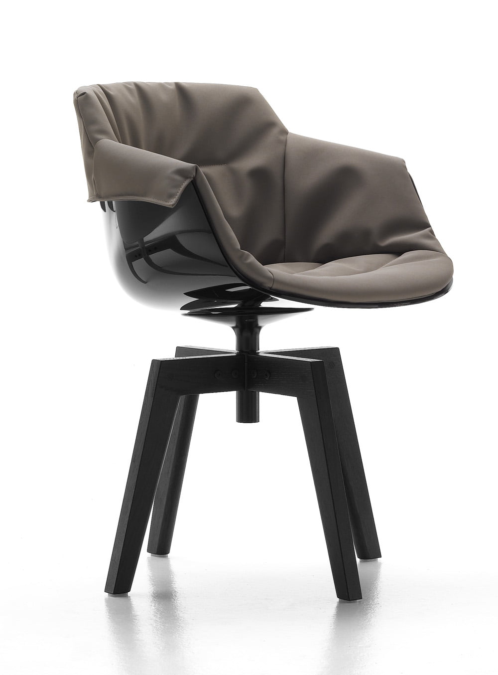 MDF Italia flow armchair padded base black collection 2014