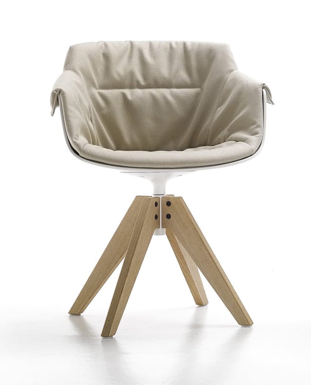 MDF Italia Flow armchair Padded base oak collection 2014