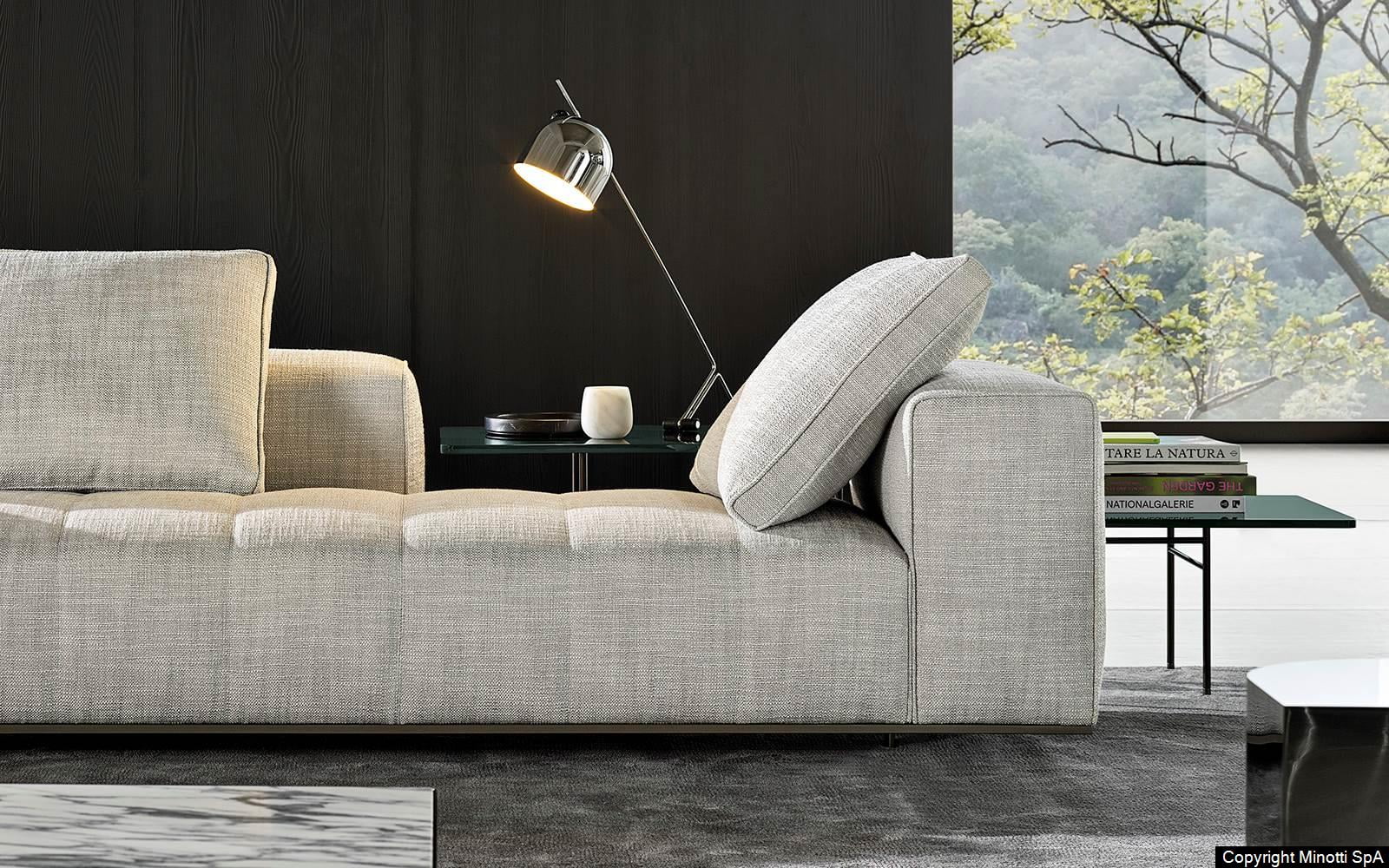 Minotti Goodman bank sfeerfoto interieur detail crème 