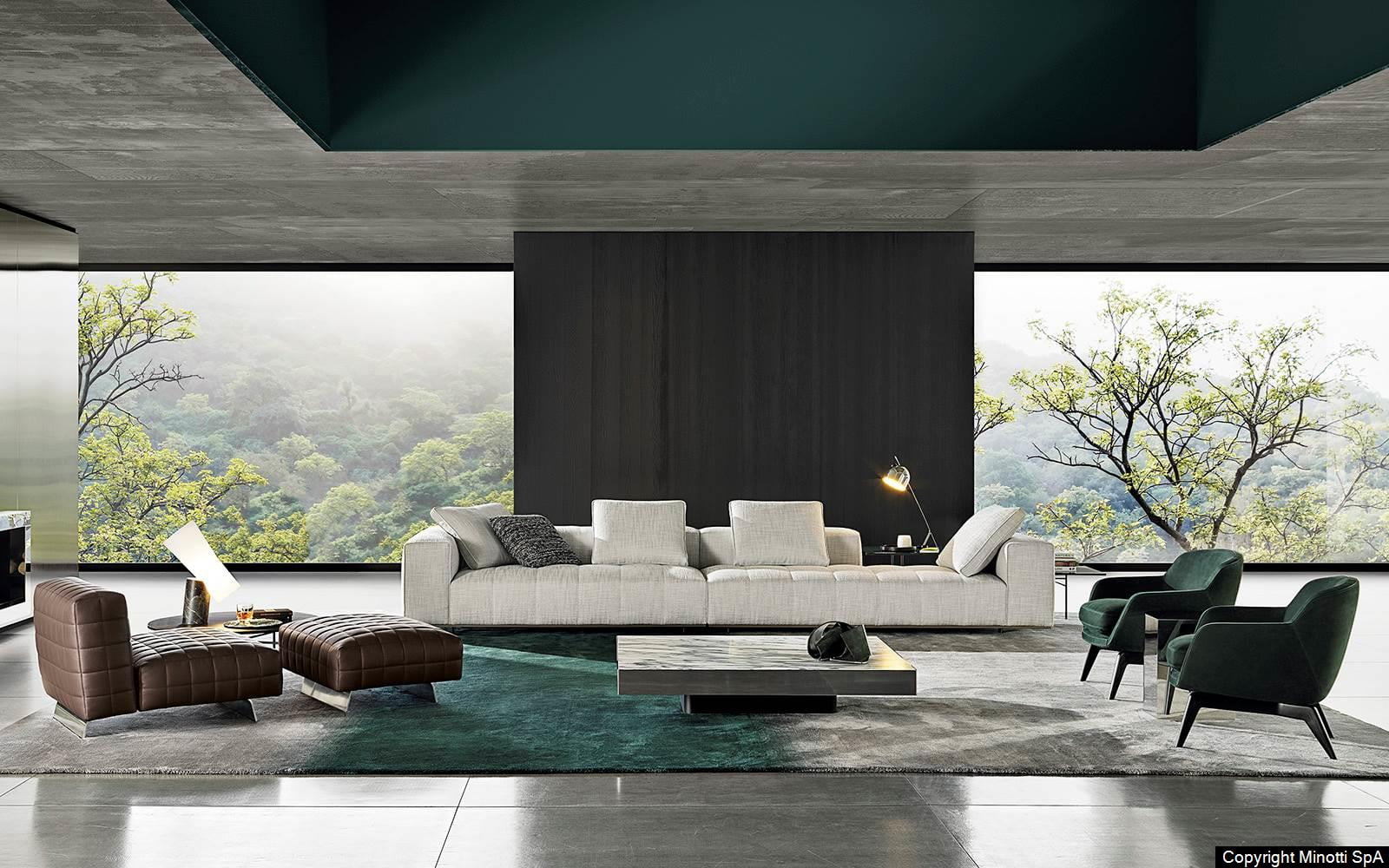 Minotti Goodman bank crème sfeerfoto interieur living 