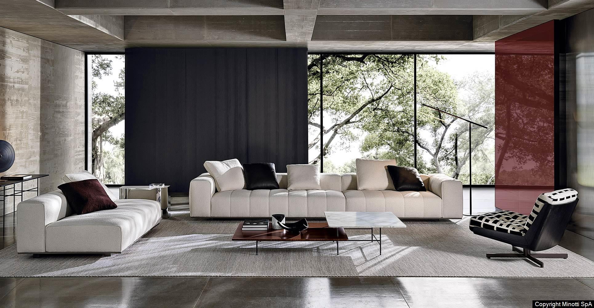 Minotti Goodman bank creme interieurfoto