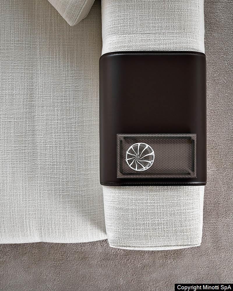 Minotti Goodman bank detail arm leder