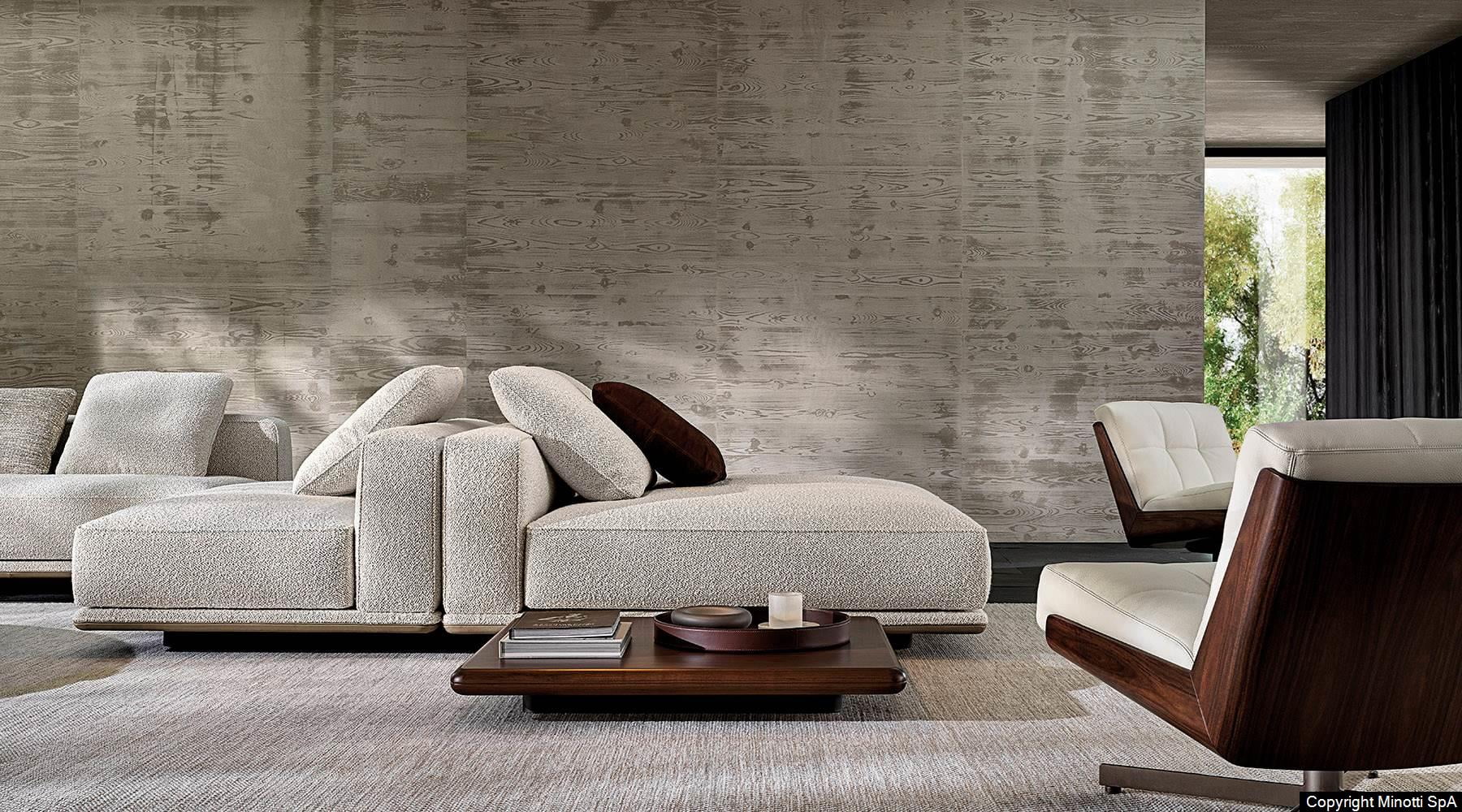 Minotti Horizonte bank sfeerfoto crème