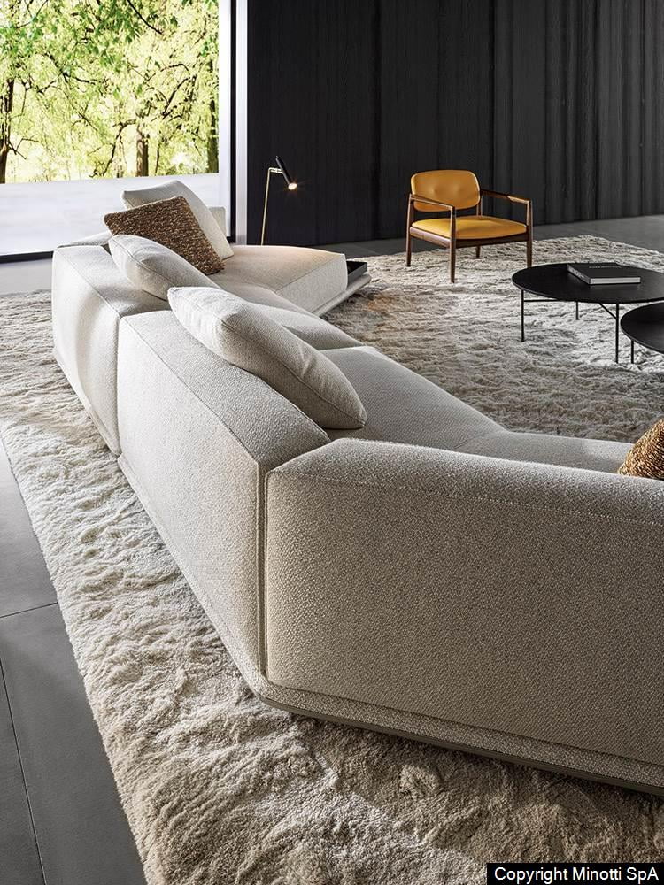 Minotti Horizonte bank achterkant crème sfeerfoto interieur