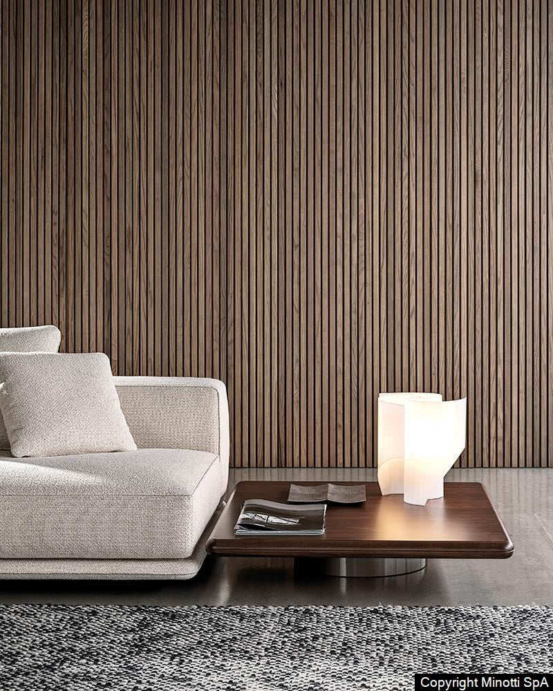 Minotti Horizonte bank open element houten achterwand