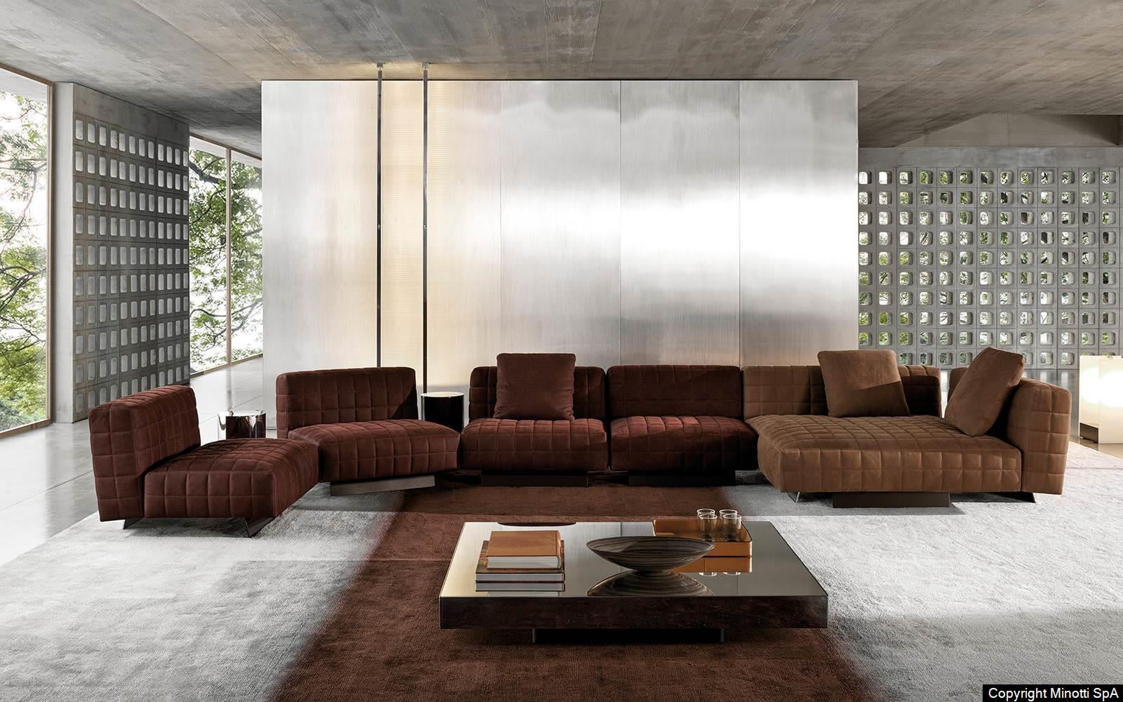 Minotti Twiggy bank sfeerfoto interieur bruin