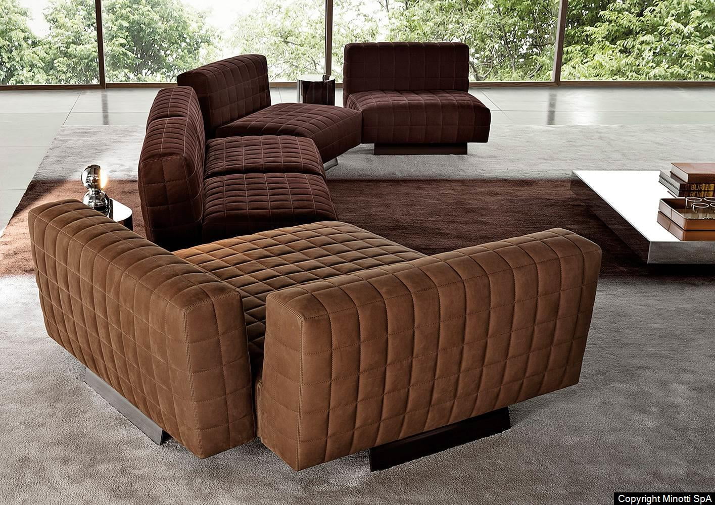 Minotti Twiggy bank sfeerfoto interieur bruin