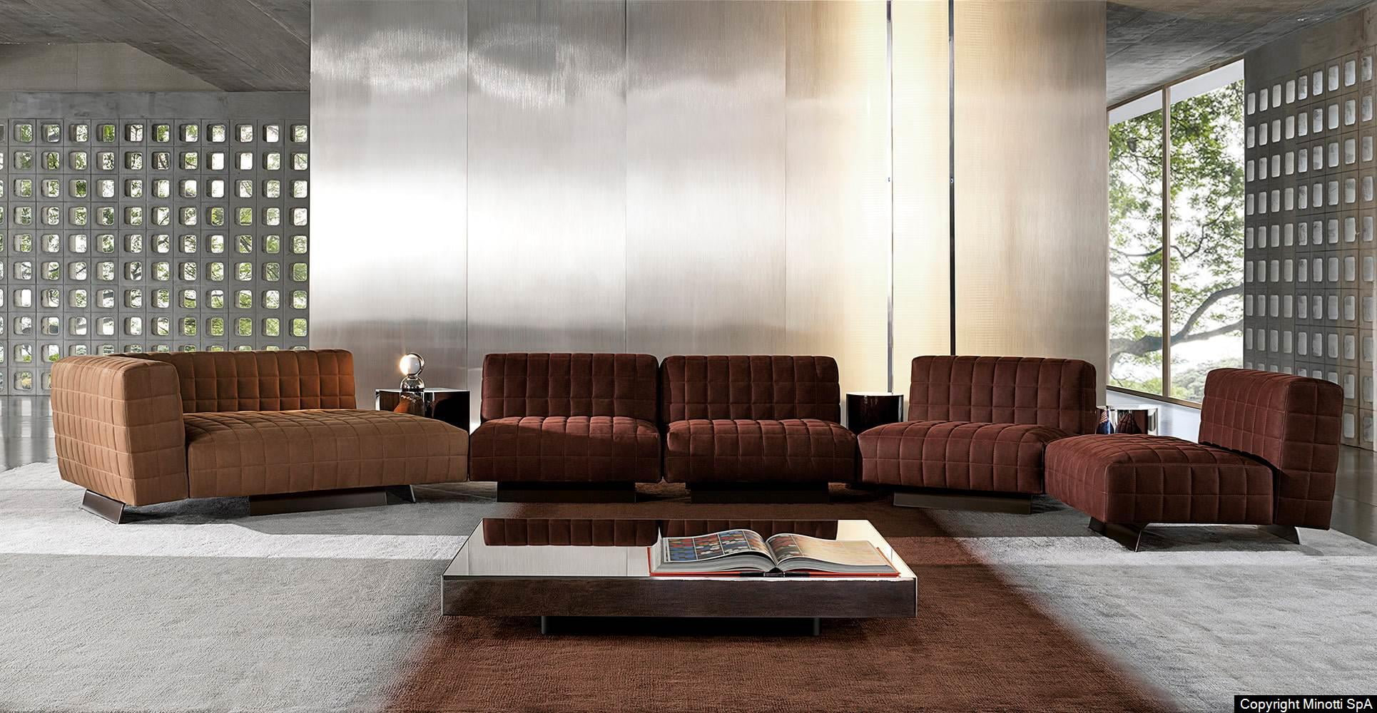 Minotti Twiggy bank sfeerfoto interieur bruin
