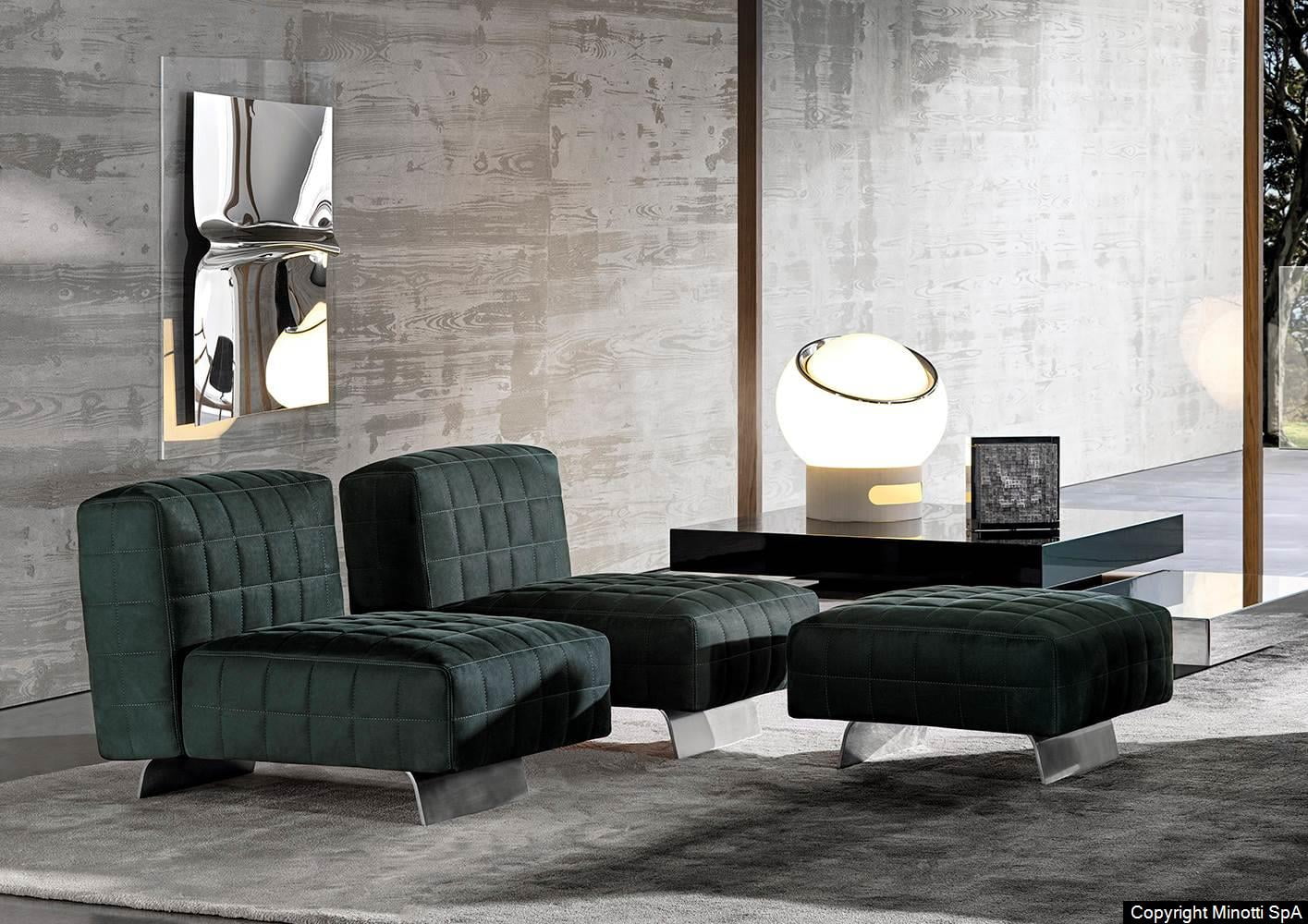 Minotti Twiggy fauteuil groen sfeerfoto interieur