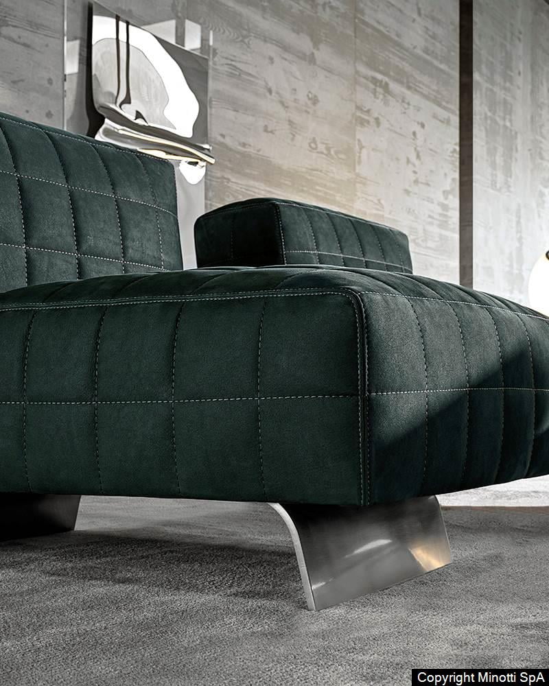 Minotti Twiggy fauteuil groen detail