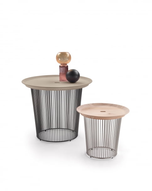 Flexform Berry bijzettafels staal, glas productfoto enkel