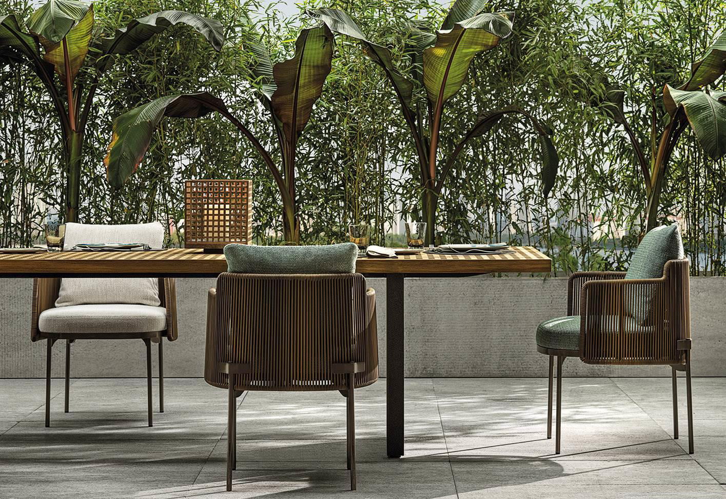 Minotti Tape Cord outdoor stoel met arm