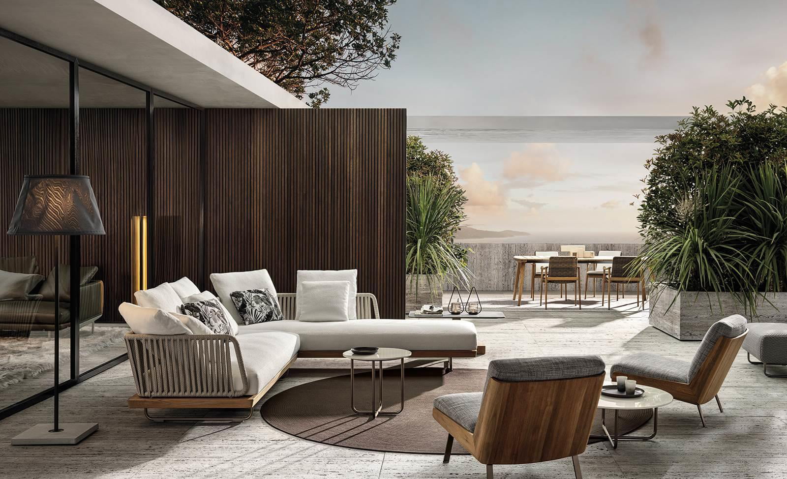 Minotti Sunray bank outdoor