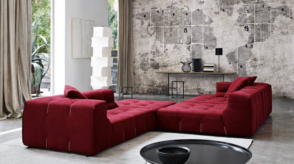 B&B Italia Tufty Too interieur sfeerfoto rode bank