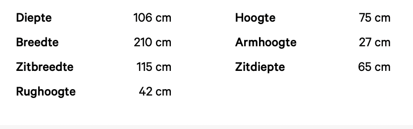 Leolux Pulla maten 2,5 zits