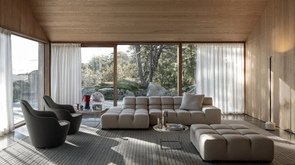 B&B Italia Tufty Time sfeerbeeld in grijze stof
