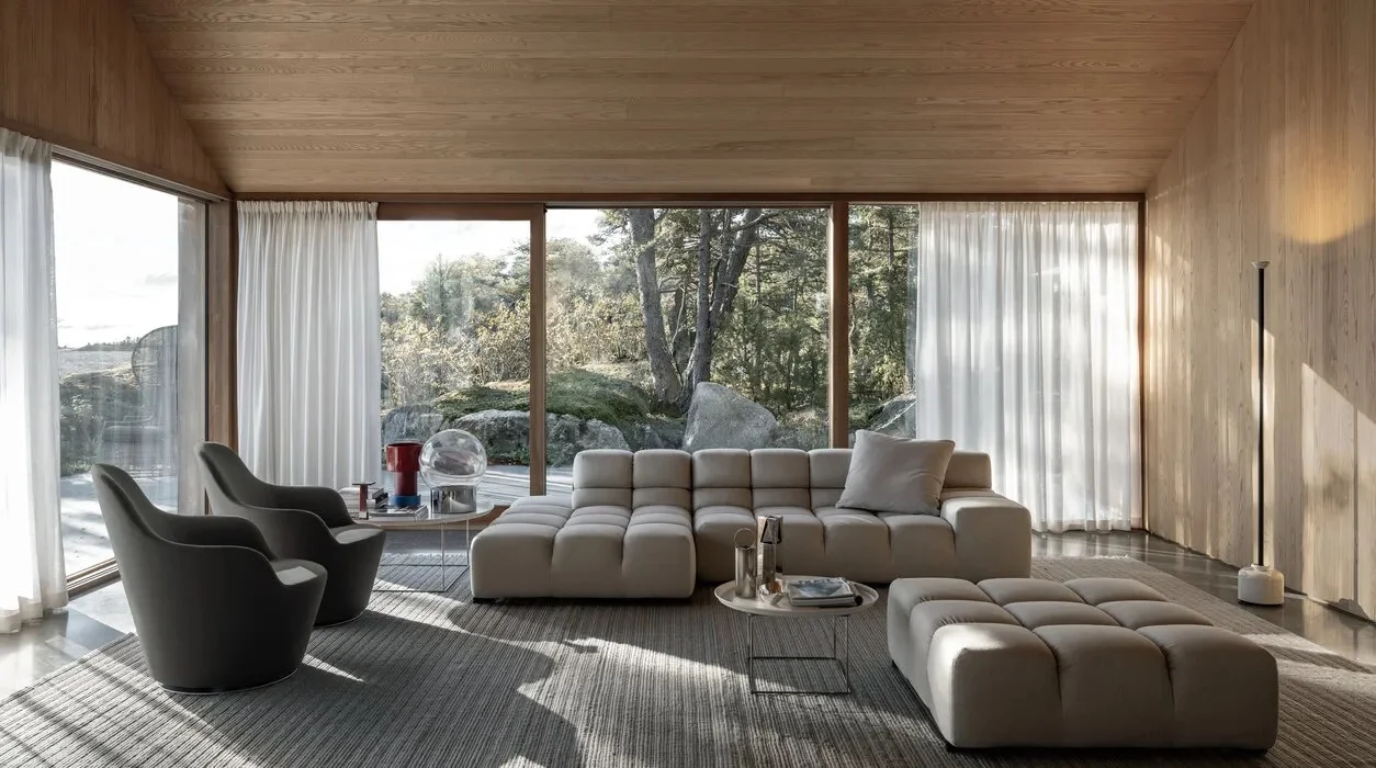 B&B Italia Tufty Time sfeerbeeld in grijze stof