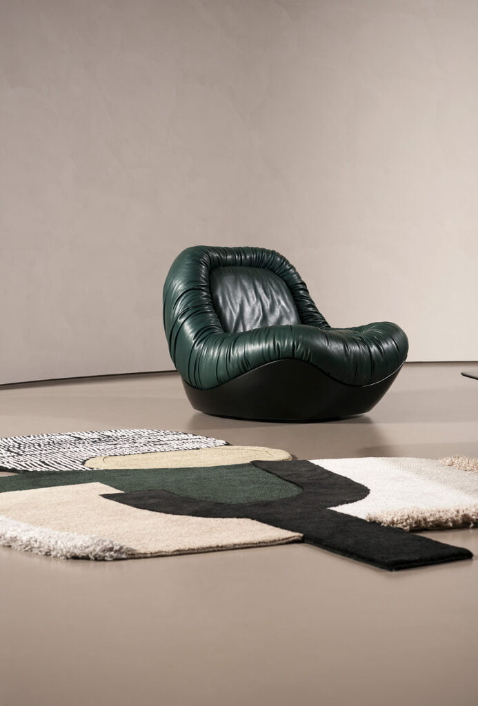 Baxter Barret fauteuil sfeerfoto groen leder