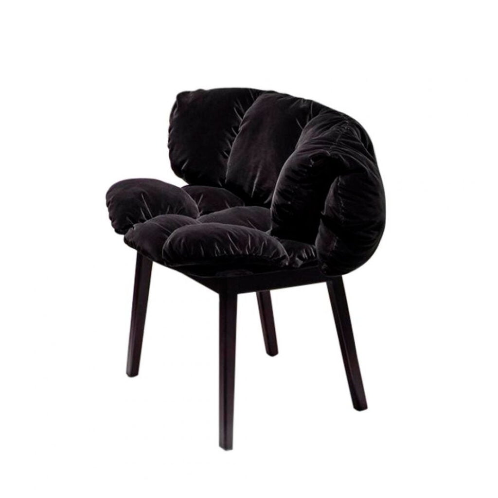 Edra Blue Velvet Chair