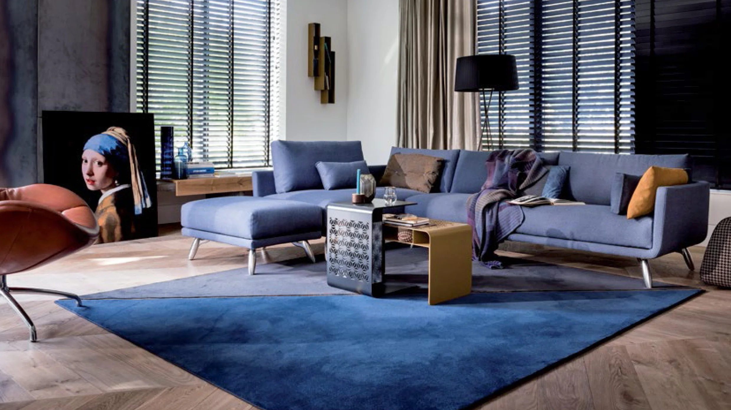 Design on Stock Byen blauw