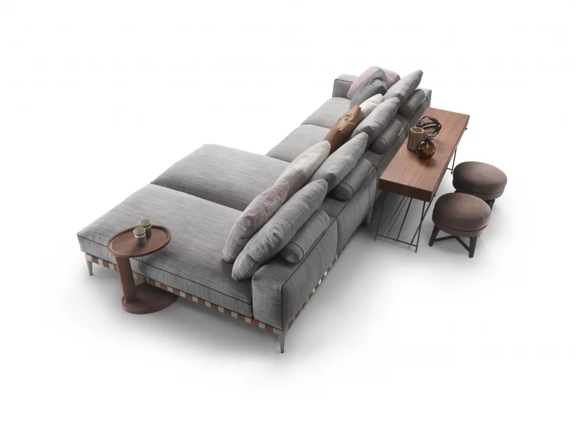 Flexform Gregory XL product foto design bank met lederen details