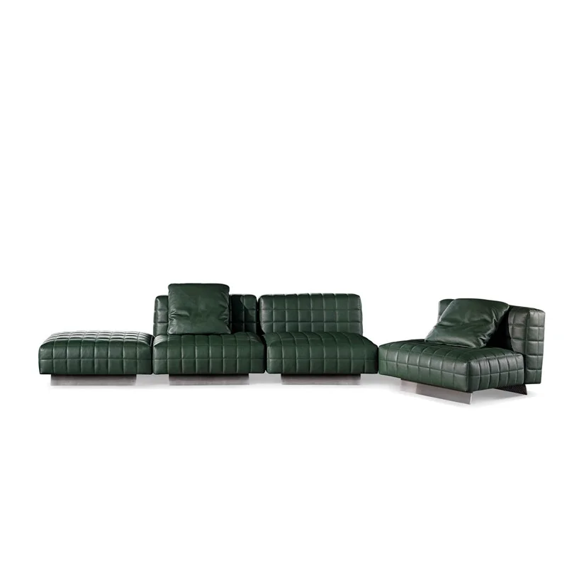 Minotti Twiggy bank vrijstaand leder groen