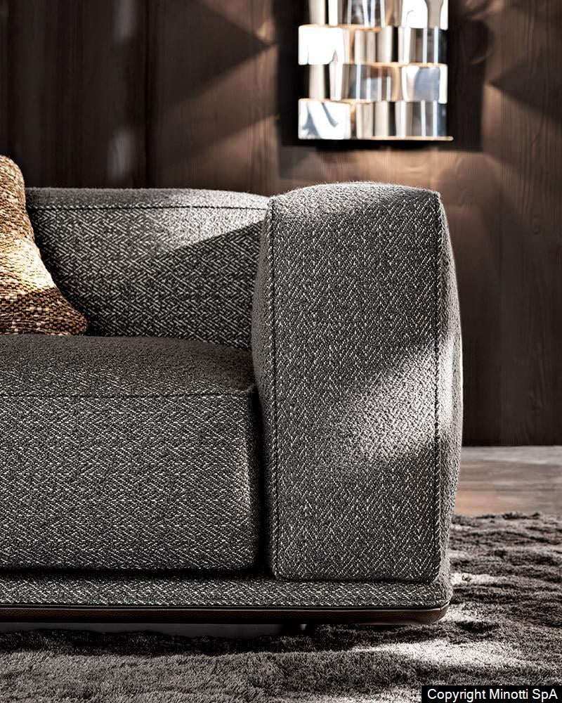 Minotti Horizonte bank detail grijs stof