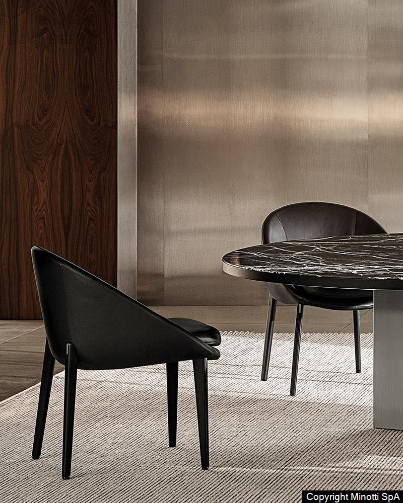 Minotti Lido dining sfeer foto lederen bekleding