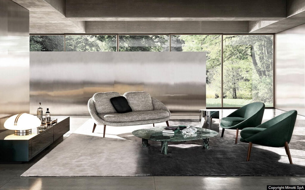 Minotti Lido bank sfeerfoto interieur stof