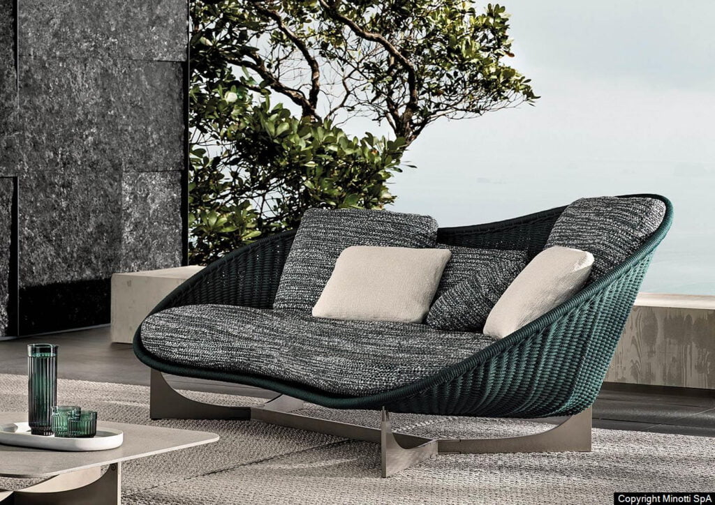 Minotti Lido Cord outdoor bank outdoor sfeerfoto terras