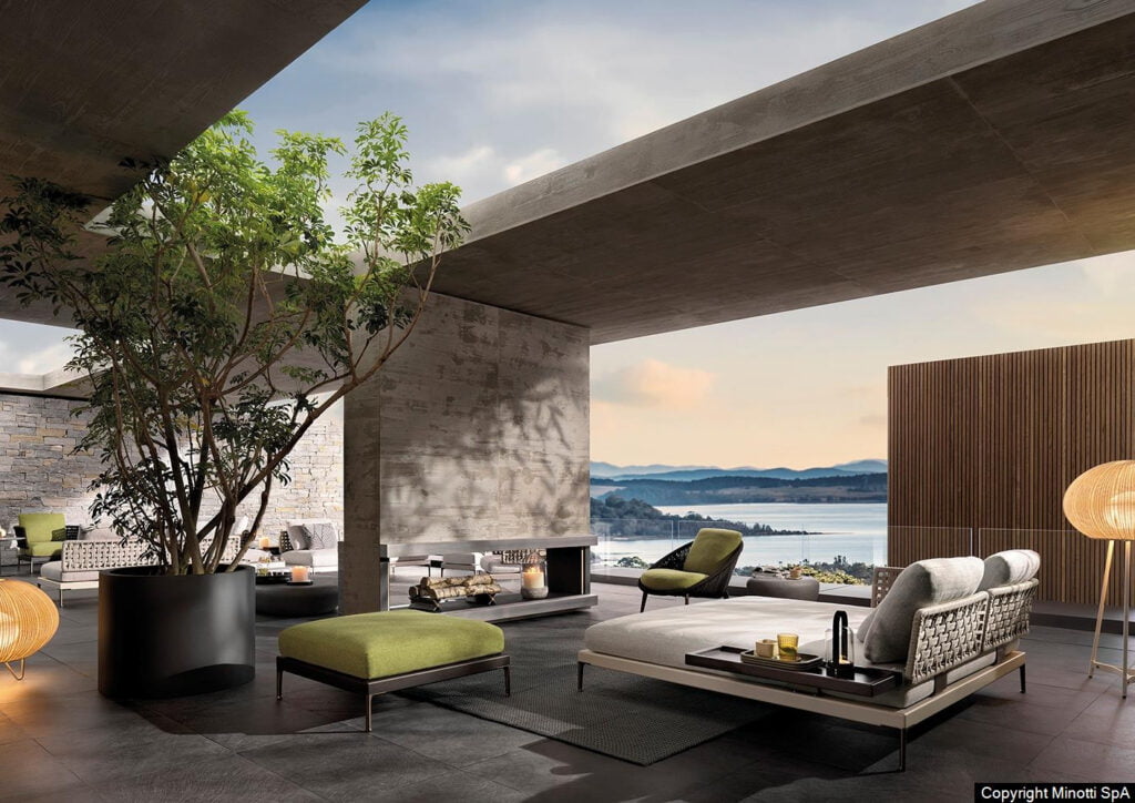 Minotti Patio outdoor bank terras