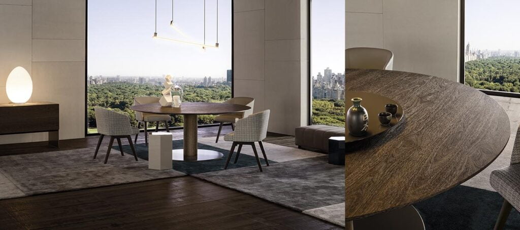 Nieuwe Minotti 2016 collectie Bellagio tafel hout