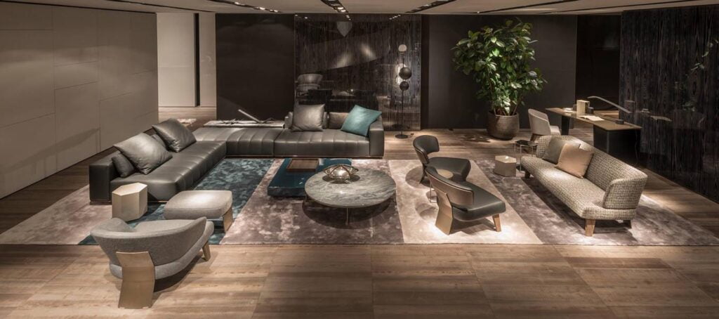 Milaan Design Week sfeer foto Minotti Freeman