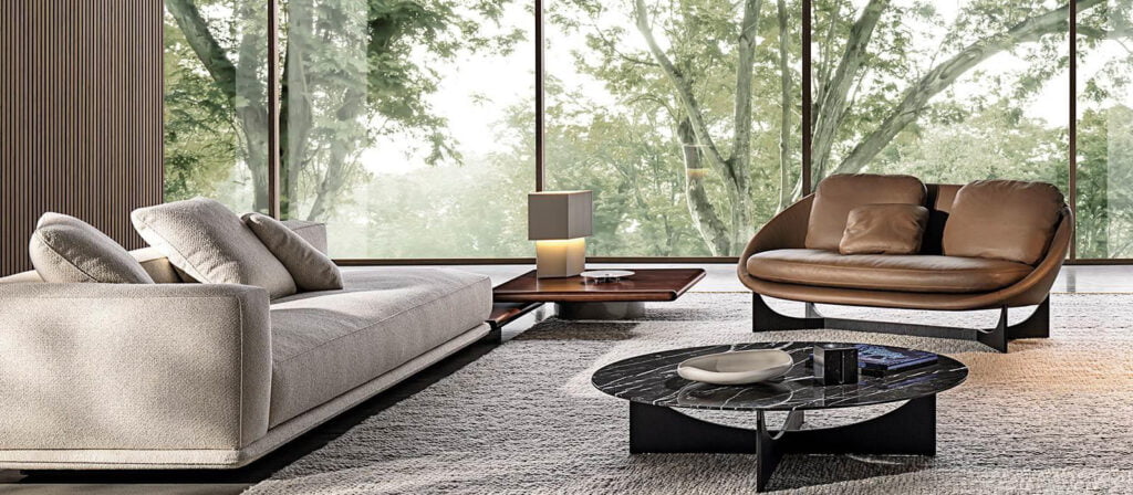 Minotti Lido bankje leder