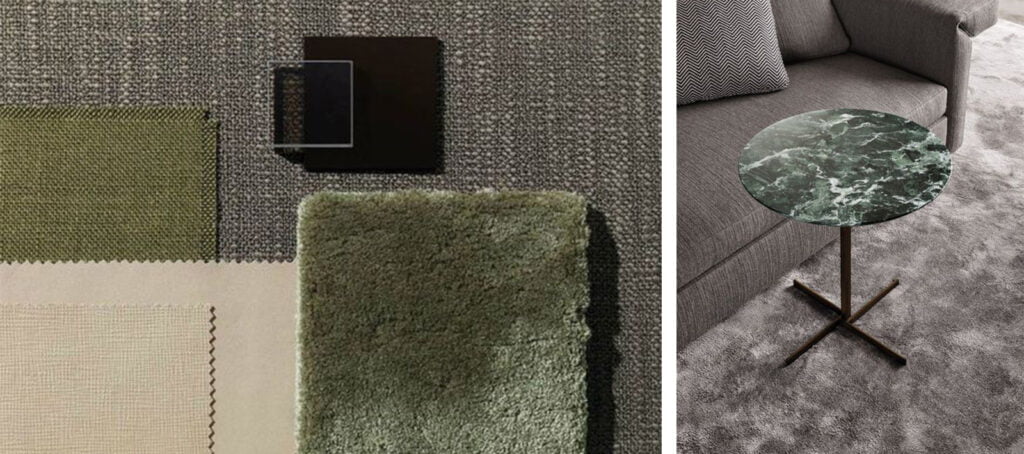 groentinten Minotti interieur moodboard