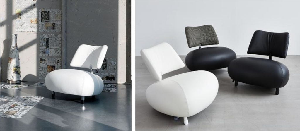 Leolux Pallone fauteuil in combinatie zwart / wit