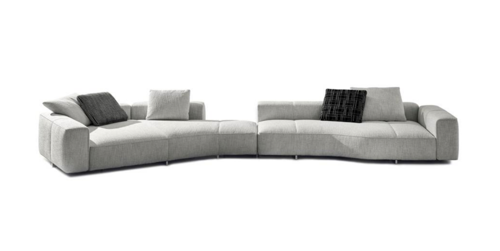 Minotti Yves bank product foto hoek met open deel