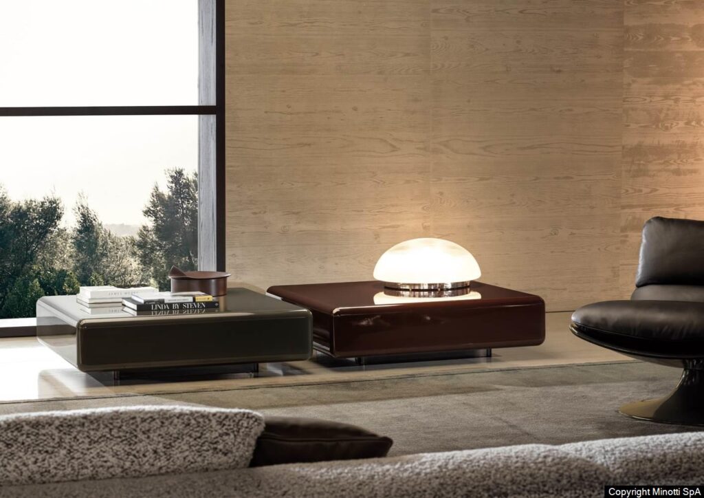 Minotti Fill salontafel bijzettafel gelakt interieur sfeerfoto