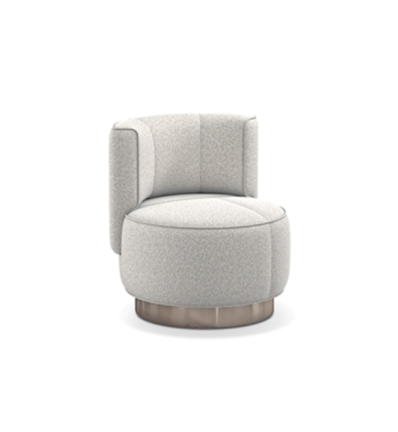 Minotti Yves Round fauteuil productfoto bekleding creme