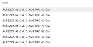 Cassina 9 afmetingen