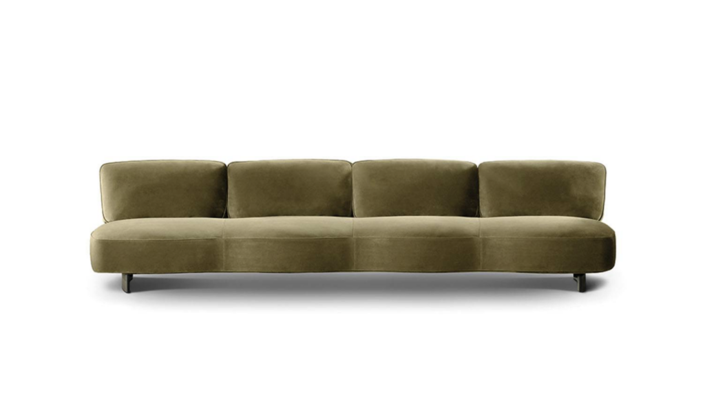 Minotti Saki bank groen productfoto
