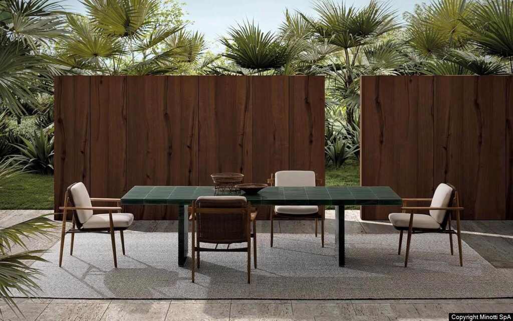 Minotti Andree dining outdoor tafel sfeerfoto terras Hannes Peer
