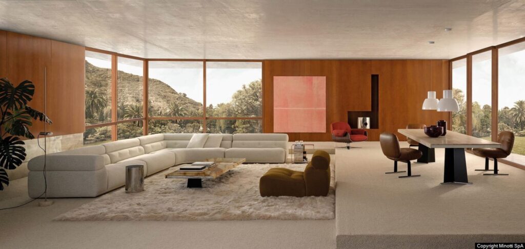Mintotti Coupe bank Giampiero Tagliaferri interieur sfeerfoto hout living glas