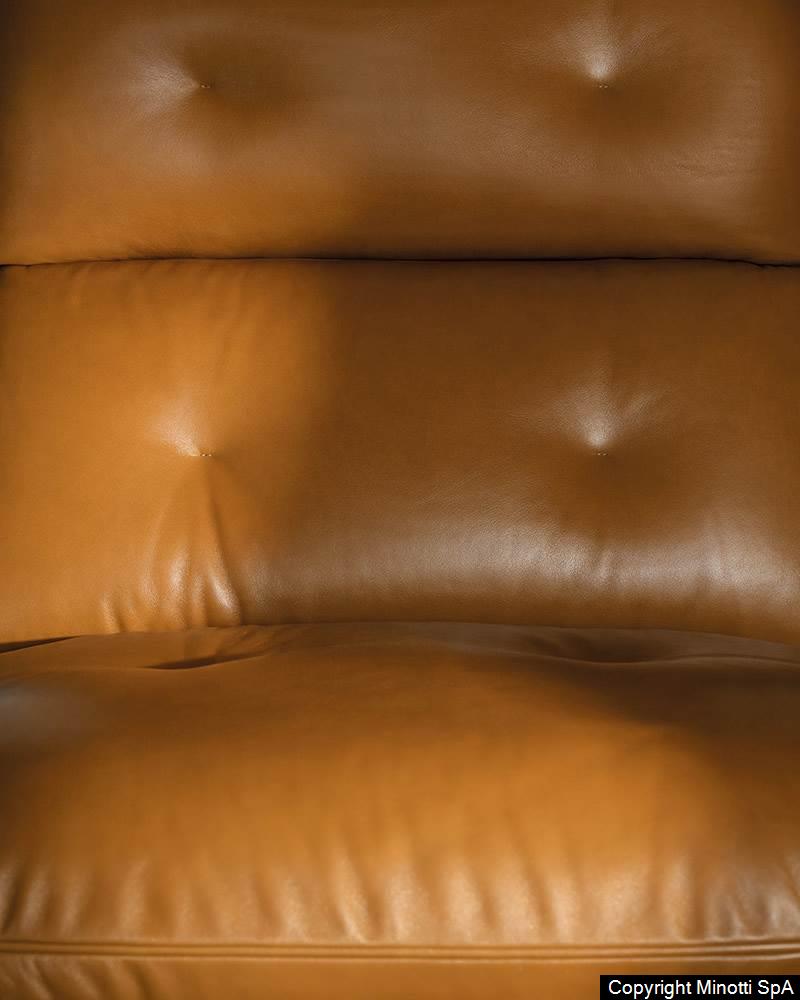 Minotti Libra fauteuil Giampiero Tagliaferri detail leder