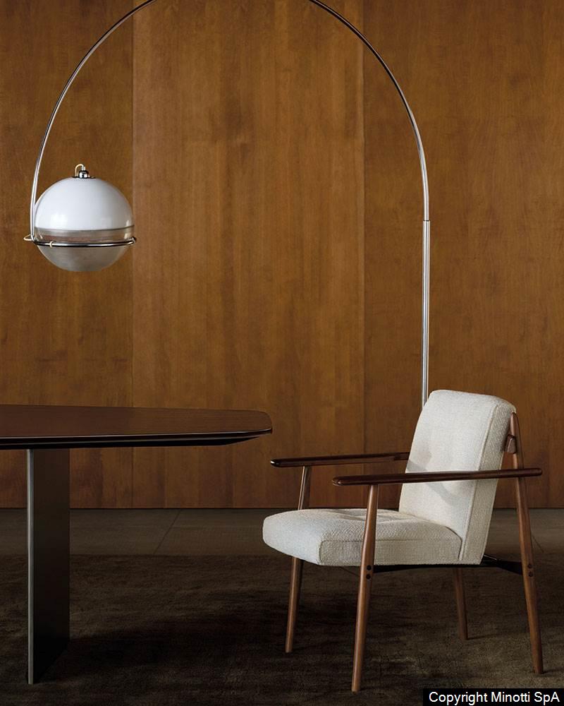 Minotti Trio Dining eetkamerstoel interieur sfeerfoto eetkamer Marcio Kogan / Studio MK27