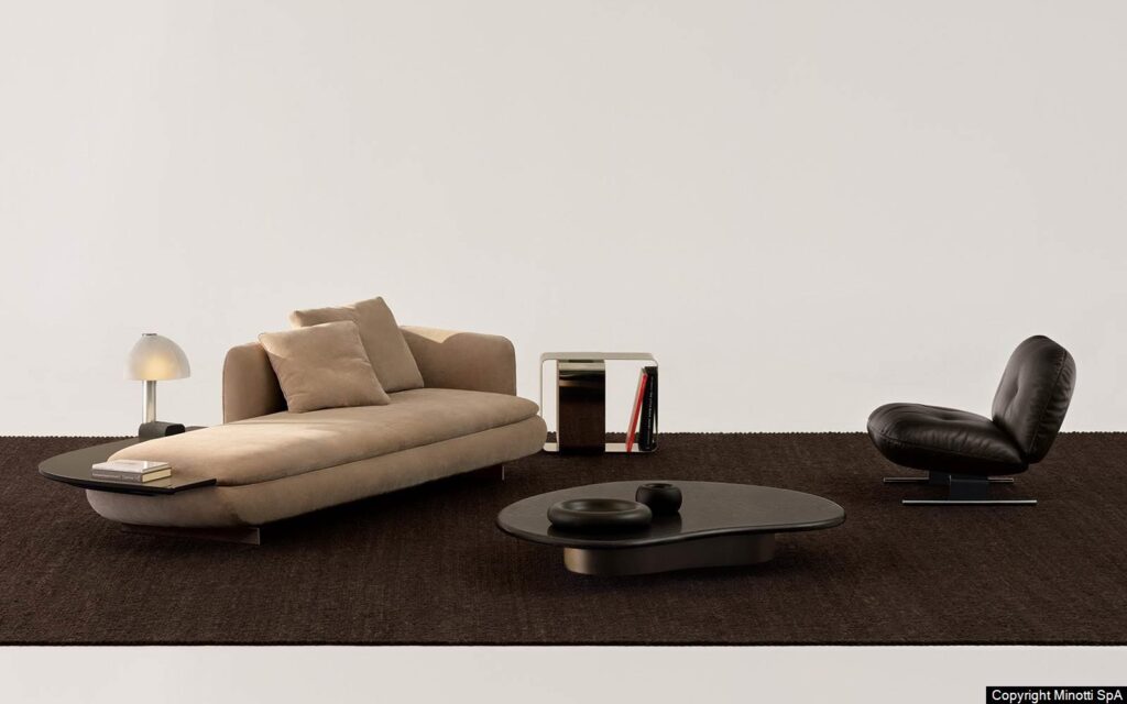 Minotti Vivienne bank GamFratesi beige bekleding productfoto