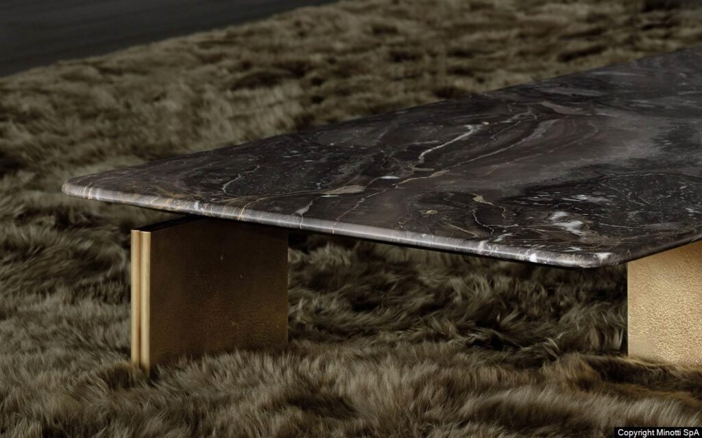 Minotti Yves Coffee table interieur sfeerfoto natuurstenen blad Hannes Peer