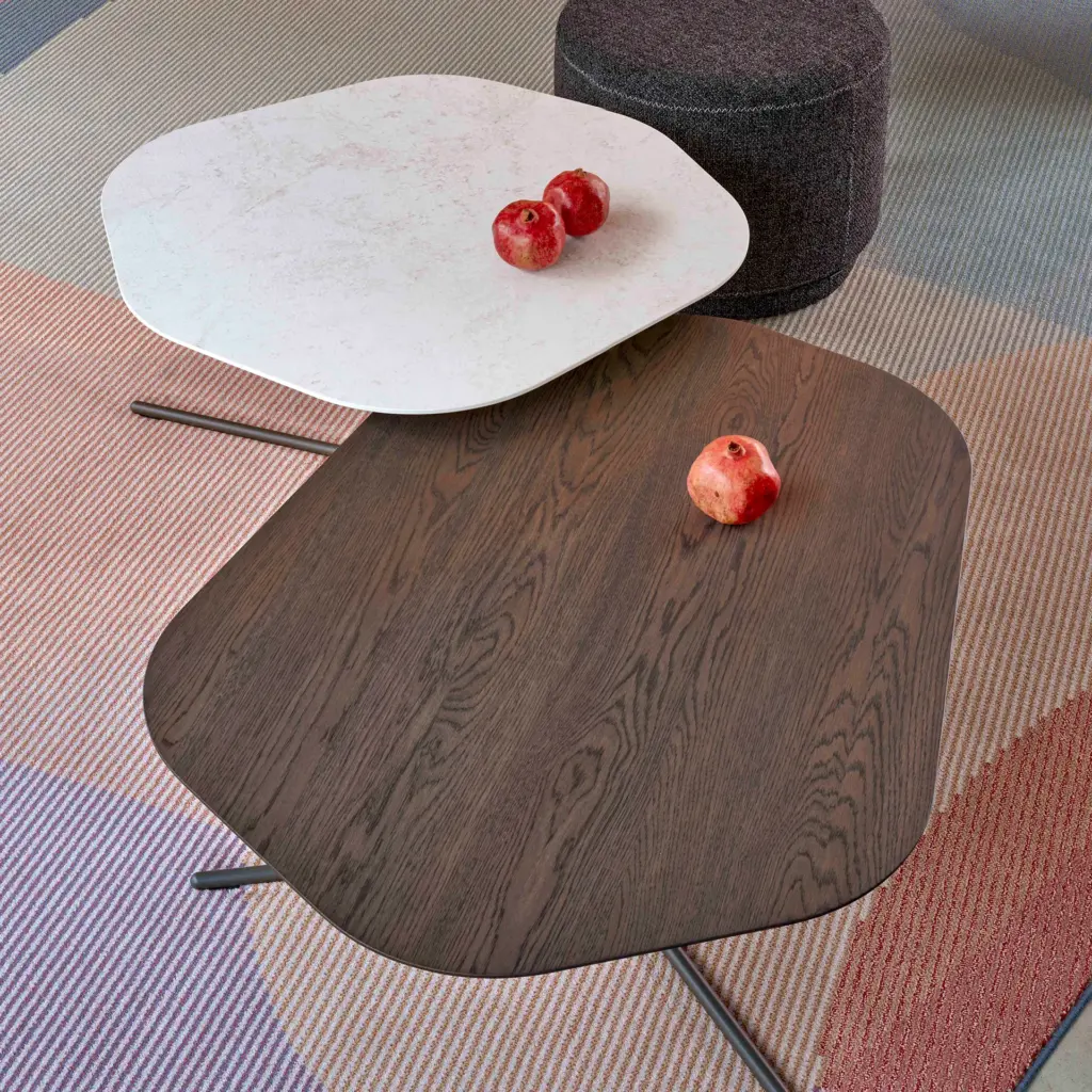 Leolux Canopy salontafel interieur sfeerfoto diverse maten