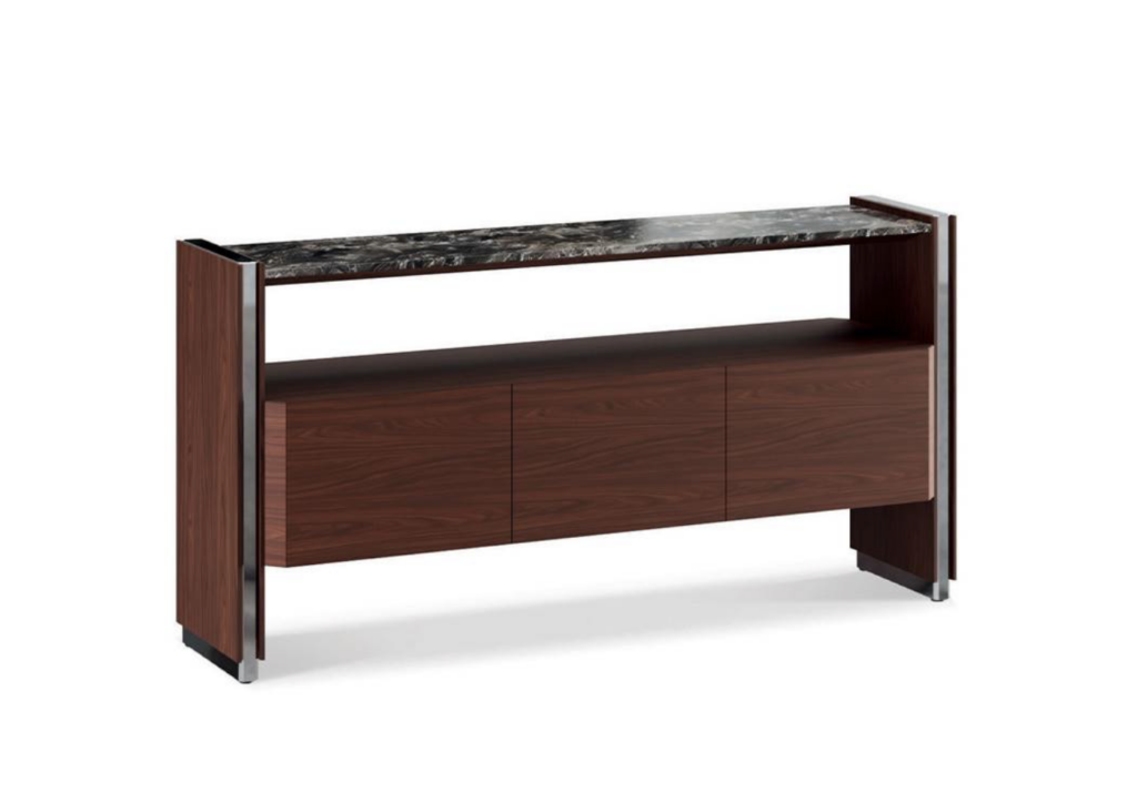 Minotti Atlas productfoto dressoir met hout en natuursteen